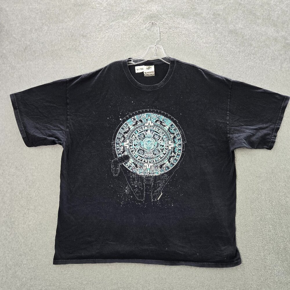Karani Art Men Shirt 3XL Black Calendario Milenaio Fighter Spaceship Tee
